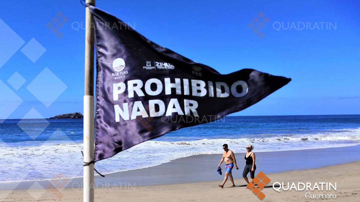 Colocan Bandera Negra En Un Rea De La Playa El Palmar En Ixtapa