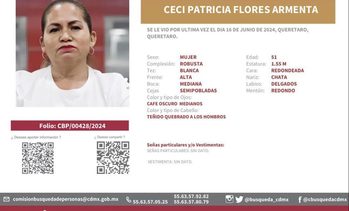 ​Gobierno Federal, de CDMX y Querétaro buscan a Ceci Flores – Quadratin Guerrero