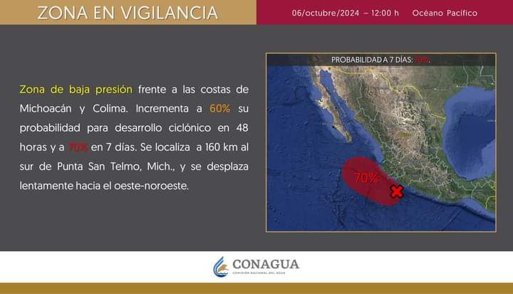 Zona de baja presión se aleja de las costas de Guerrero - Quadratín ...