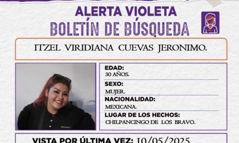 Reportan a mujer desaparecida en Chilpancingo