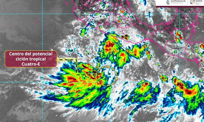 Se desarrolla el potencial ciclón 4-E frente a Guerrero