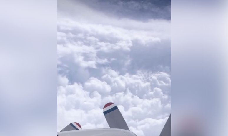 Así se veía el ojo del huracán Polo desde un avión cazahuracanes
