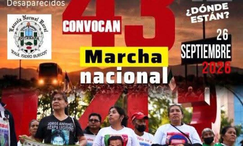 Convocan a marcha nacional en CDMX por los 12 de años de Ayotzinapa