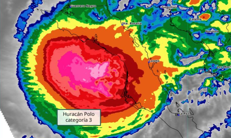 Baja California Sur espera el impacto del huracán Polo categoría 3