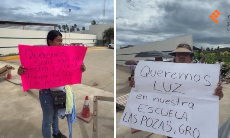 Protestan frente a CFE en Coyuca de Benítez por falta de luz en escuela