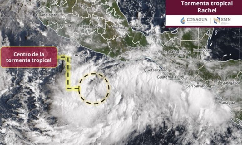 Se intensifica la depresión tropical 18-E a tormenta Rachel