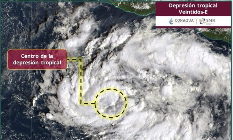 Acecha Vance; se forma la depresión tropical 22-E