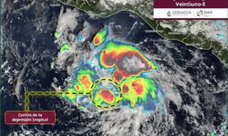 ¡Viene Trudy! Se forma la depresión tropical 21-E en el Pacífico